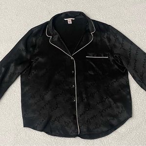 Victorias Secret black satin Pajama set